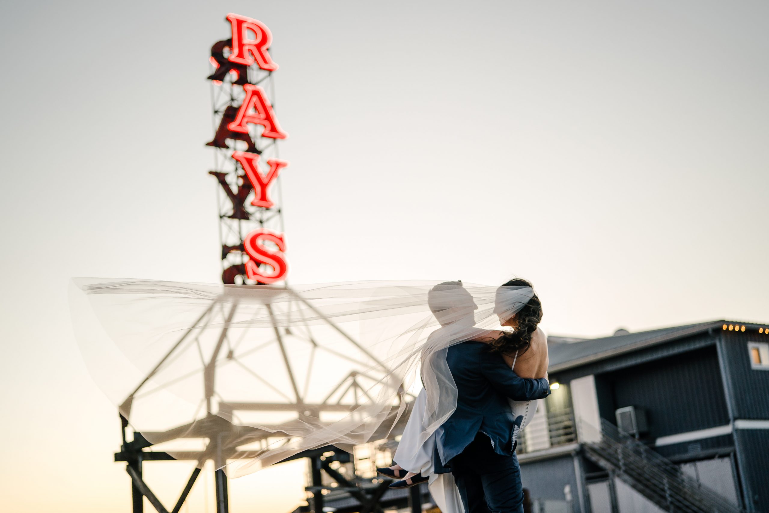Seattle Waterfront Wedding Venue with Just Married Couple