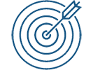 A blue arrow is in the center of an image.